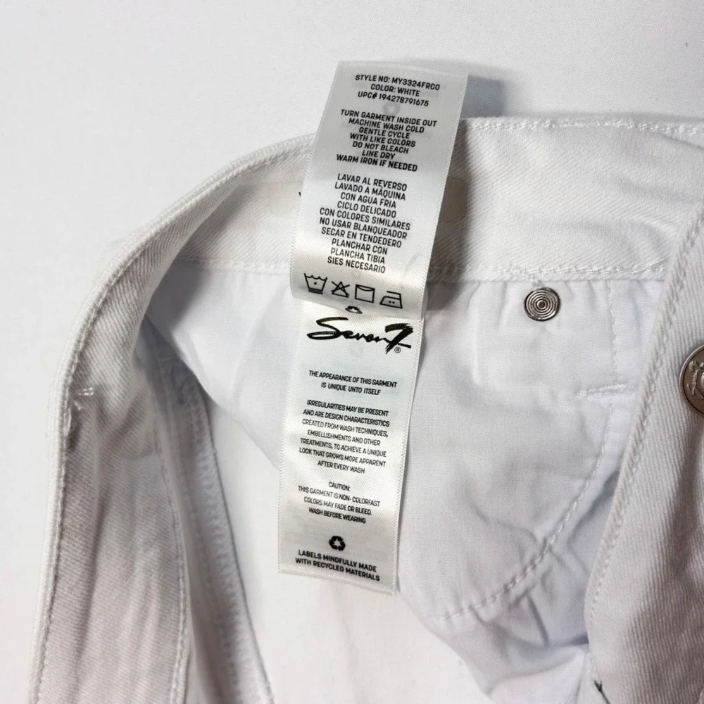 Seven7 White Denim‎ Weekend Shorts Raw Hem Coastal Summer Womens Size 8